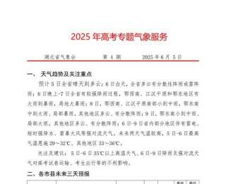 高考倒计时！高考天气早知道——