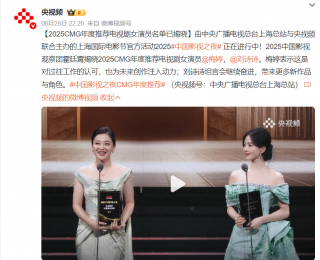 刘诗诗获得2025“CMG年度推荐电视剧女演员”