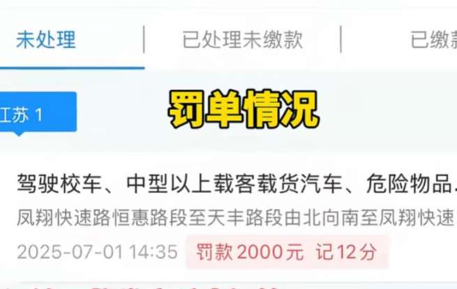 江苏网友称超速罚单显示速度17052km/h，扣了12分罚款2000元