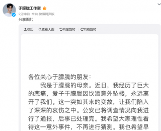 于朦胧母亲通过其工作室发文：后事已处理完，希望早日回归平静的生活