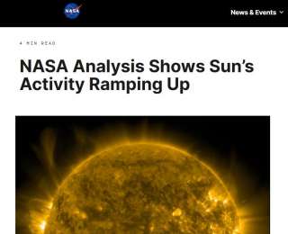NASA稱“太陽正逐漸蘇醒”