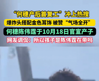 “何穗产后首复工”冲上热搜，爆炸头搭配金色耳饰，被赞“气场全开”