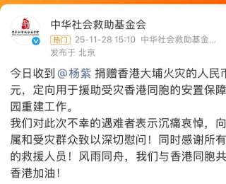 杨紫、易烊千玺、张艺兴、胡歌、周深、华晨宇，各捐100万元