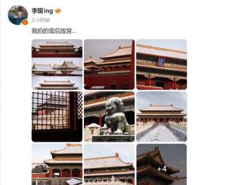 李现故宫穿搭被指像刺客进宫，镜头下无游客故宫雪景美成壁纸