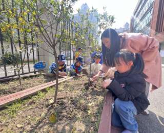 少年警队护新芽，同心共植迎春绿